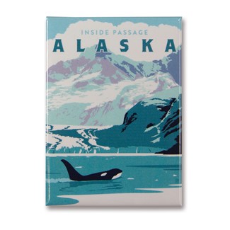 Alaska Inside Passage Orca Metal Magnet