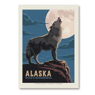 AK Wolf & Moon Vertical Sticker
