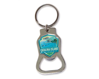 Catalina Island Emblem Bottle Opener Key Ring
