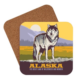 AK Gray Wolf Coaster