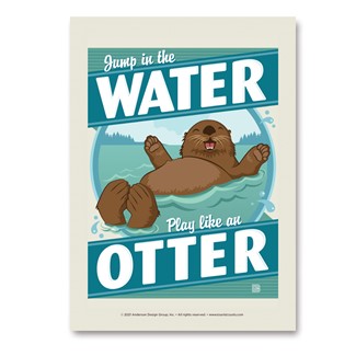 Jump in the Water Play like an Otter Vertical Sticker