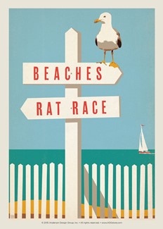 Beach or Rat Race Postcard