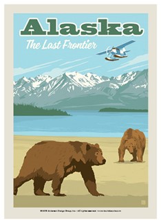 Alaska Frontier Plane & Bears Postcard