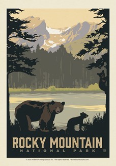 Rocky Mountain National Park Sprague Lake Bears Postcard