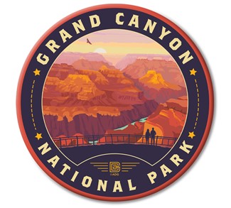 Grand Canyon NP Mather Point Sunset Circle Magnet