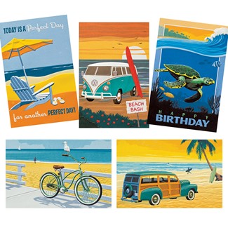 Surf & Sun 30 Card Birthday Assortment | Assortment Boxed Cards, Made in the USA