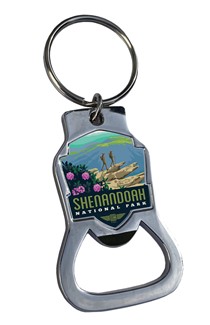 Shenandoah Hawksbill Mountain Emblem Bottle Opener Key Ring | American Made