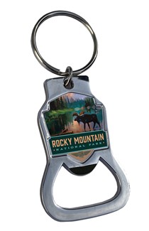 Rocky Mountain Moose in the Morning Bottle Opener Key Ring | American Made