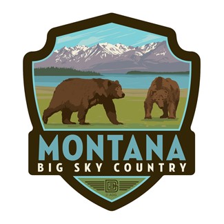 Montana Big Sky Country Bears Emblem Magnet