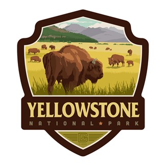 Yellowstone National Park Bison Herd Emblem Magnet