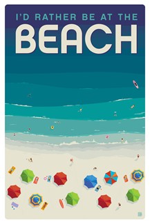 I'd Rather Be at the Beach Magnetic Postcard