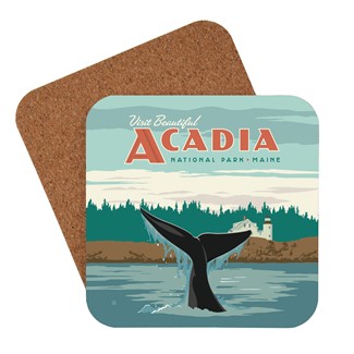 Acadia NP Whale Tail Coaster | USA Made