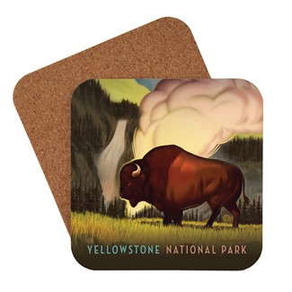 Yellowstone NP Art Deco Design Coaster | USA Made