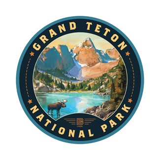 Grand Teton NP Moose Circle Sticker