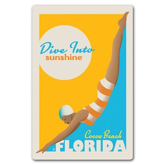 Cocoa Beach FL Dive In Magnetic Postcard