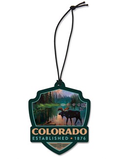 Colorado Moose Emblem Wood Ornament | American Made