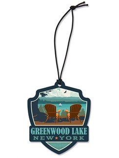 Greenwood Lake, NY Emblem Wood Ornament