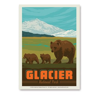 Glacier NP Bear Family Vert Sticker | Vertical Sticker