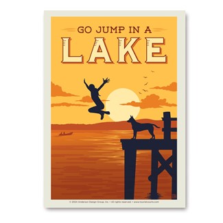 Go Jump In A Lake! Vert Sticker | Vertical Sticker