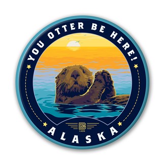 AK Otter Be Here Circle Magnet| Circle Magnets