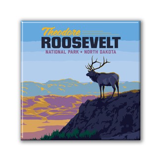 Theodore Roosevelt NP Elk Square Magnet