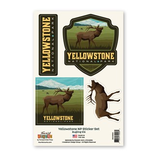 Yellowstone NP Bugling Elk Sticker Set | Made in America
