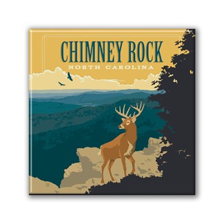 Chimney Rock NC Buck Square Magnet
