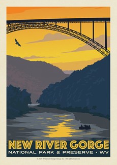 New River Gorge NP and Preserve Sunset Postcard | USA Made