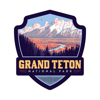 Grand Teton NP Snake River Valley Small Emblem Sticker