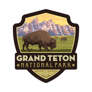 Grand Teton NP Bisons Small Emblem Sticker