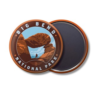 Big Bend NP Balanced Rock Circle Matte Magnet Circle Magnets