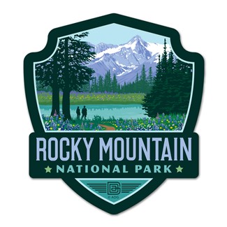 Rocky Mountain NP Wildflowers Emblem Wood Magnet| American Made