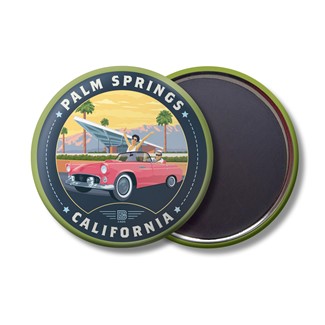 Palm Springs CA Mid-Century VC Circle Magnet| Circle Magnets