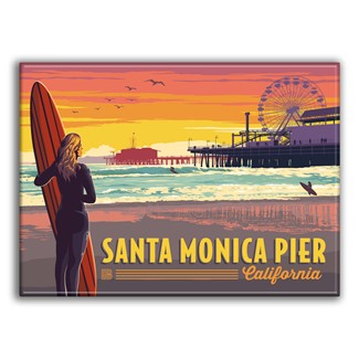 Santa Monica Pier CA Surfer Magnet| Made In The USA