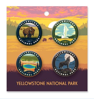 Yellowstone NP Button Pack of 4 | Made in America