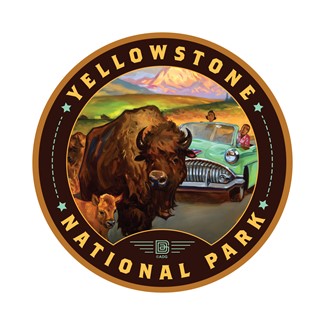 Yellowstone Old Faithful Circle Sticker| American Made