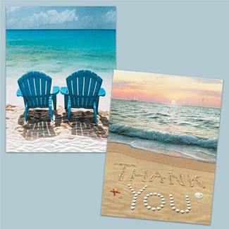 Beach Chairs | coastal boxed note cards