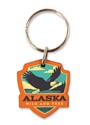 Alaska Eagle Emblem Wooden Key Ring