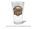 Yellowstone National Park Yellowstone Lake Emblem Pub Glass