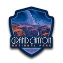 Grand Canyon NP Starry Landscape Emblem Wood Magnet