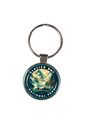Glacier Bay NP Gliding Orcas Circle Dome Key Ring