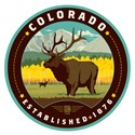 Colorado Elk Circle Sticker
