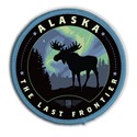 Alaska Northern Lights Circle Patch