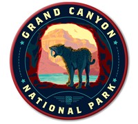 Grand Canyon NP SaberToothed Cat Circle Magnet