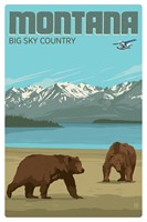 Montana Big Sky Country Bears Magnetic Postcard