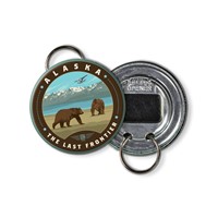 Alaska Frontier Plane & Cubs Circle Bottle Opener Circle Bottle Opener Key Ring