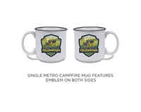 Yellowstone National Park Stagecoach Adventure Emblem Campfire Mug