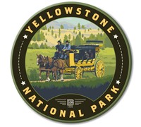 Yellowstone NP Stagecoach Adventure Circle Magnet