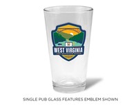 WV State Pride Emblem Pub Glass