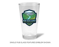 New River Gorge National Park Landscape Emblem Pub Glass